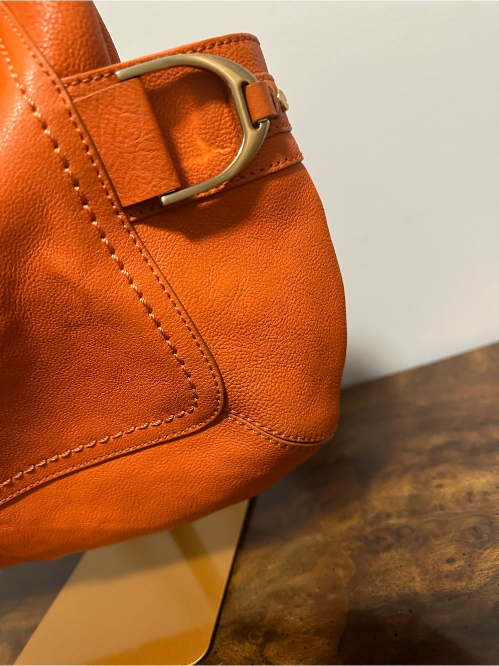 Cole Haan Orange Leather Hobo with Tassel Charm - Picture 6 of 9